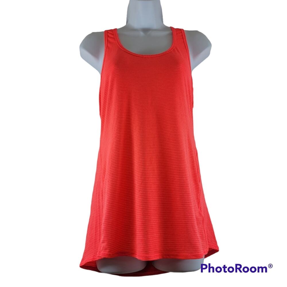 Athleta Coral Sizzle Chi Striped Racerback Tank Top Size Medium